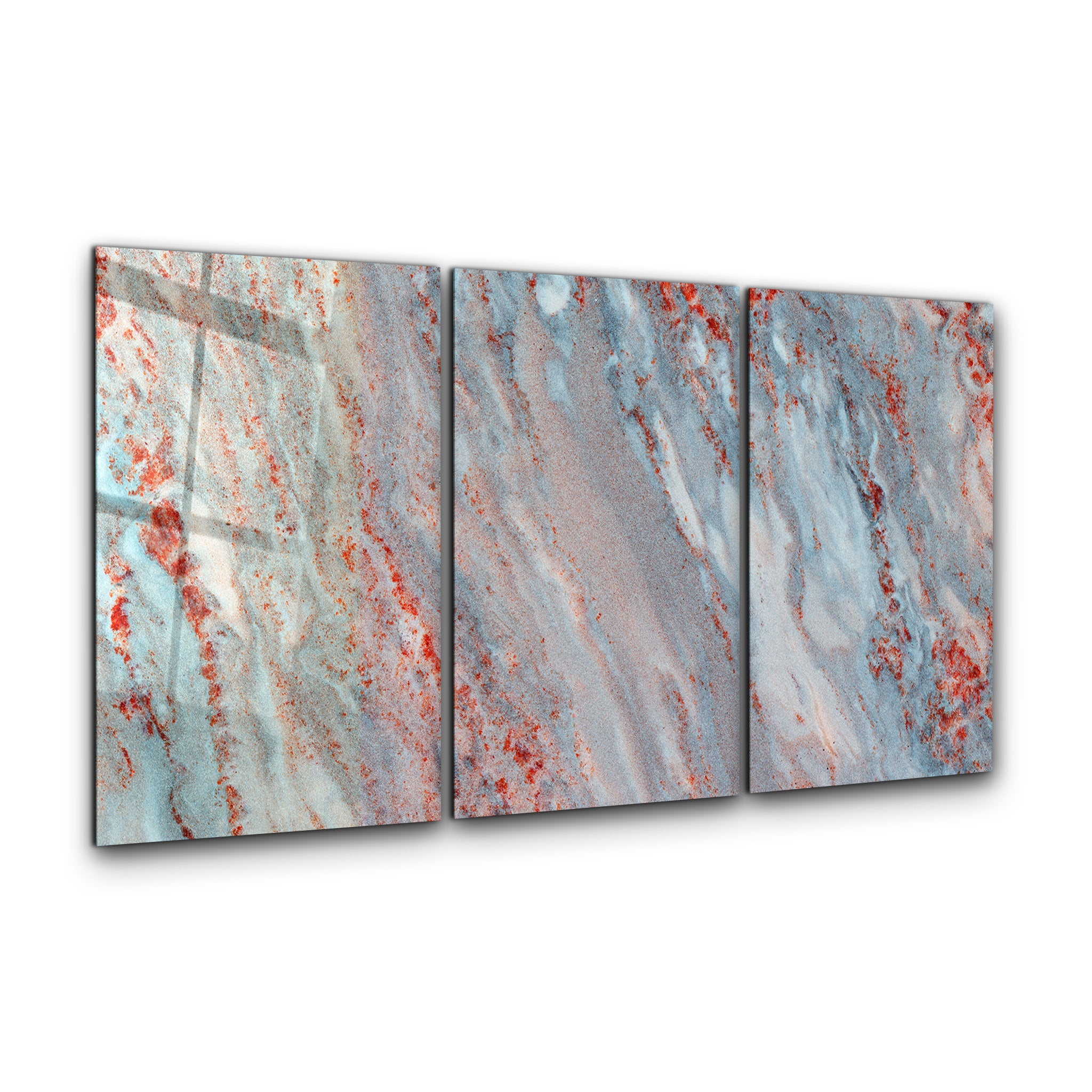 Coral Patina Trio | Glass Wall Art
