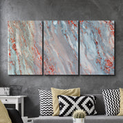 Coral Patina Trio | Glass Wall Art