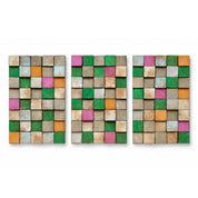 Smoked Green/Pink | Wood Wall Sculpture