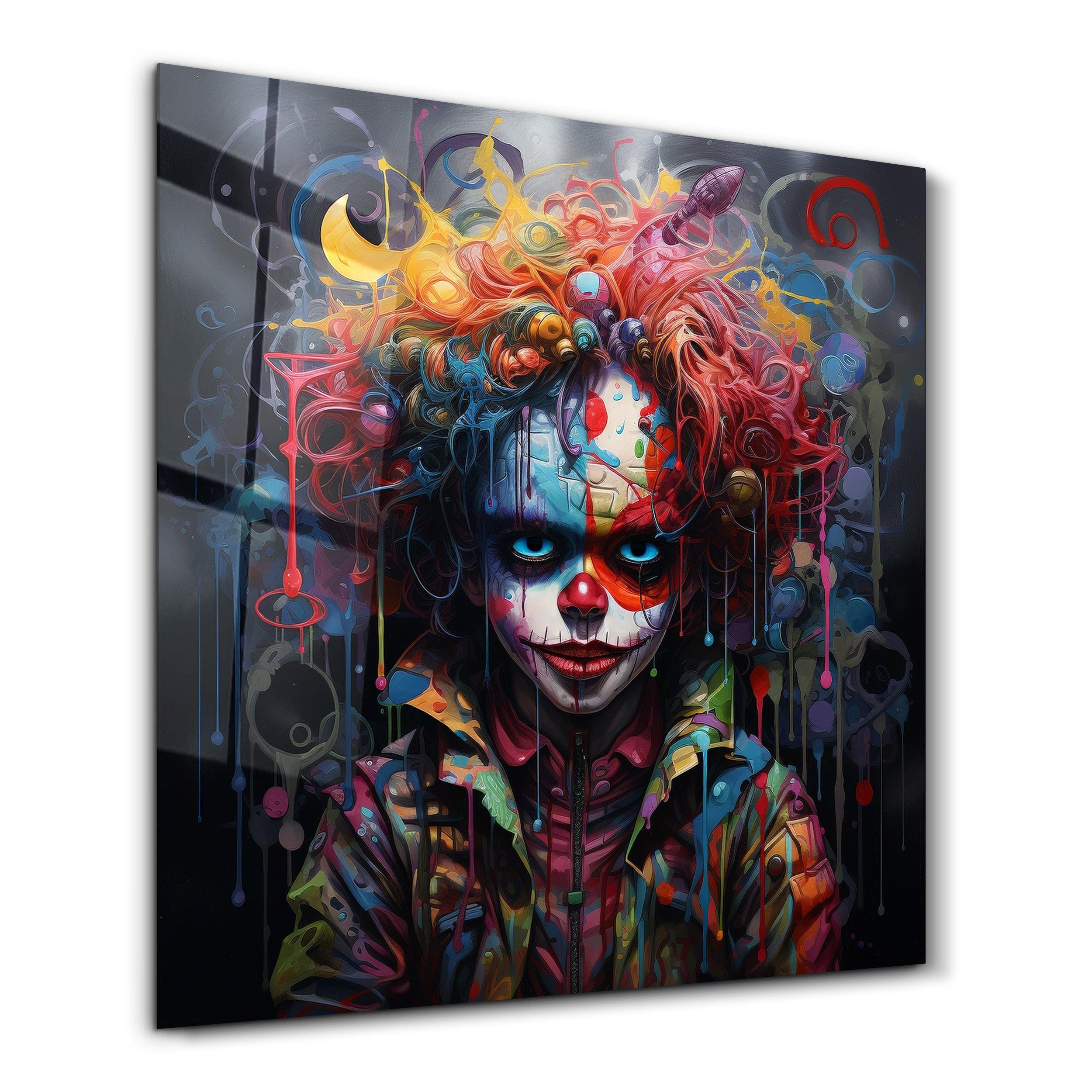 Kid Clown - Designers Collection Glass Wall Art - Artdesigna