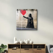 Banksy Style Love Baloon Street Art | Glass Wall Art - Artdesigna