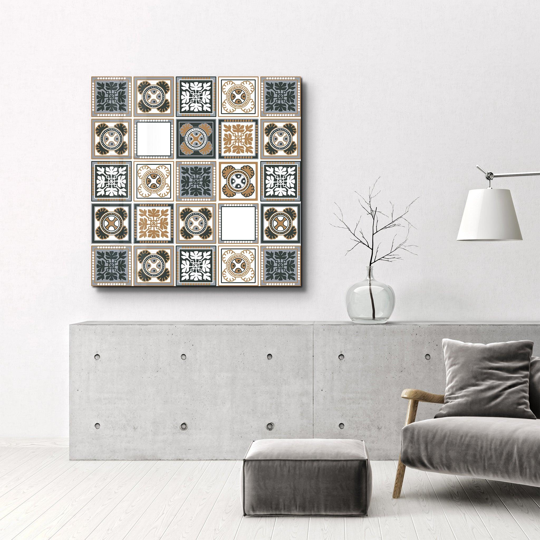 Light-Brown Italian Ceramic Tiles Collection | Glass Wall Art - Artdesigna