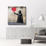 Banksy Style Love Baloon Street Art | Glass Wall Art - Artdesigna