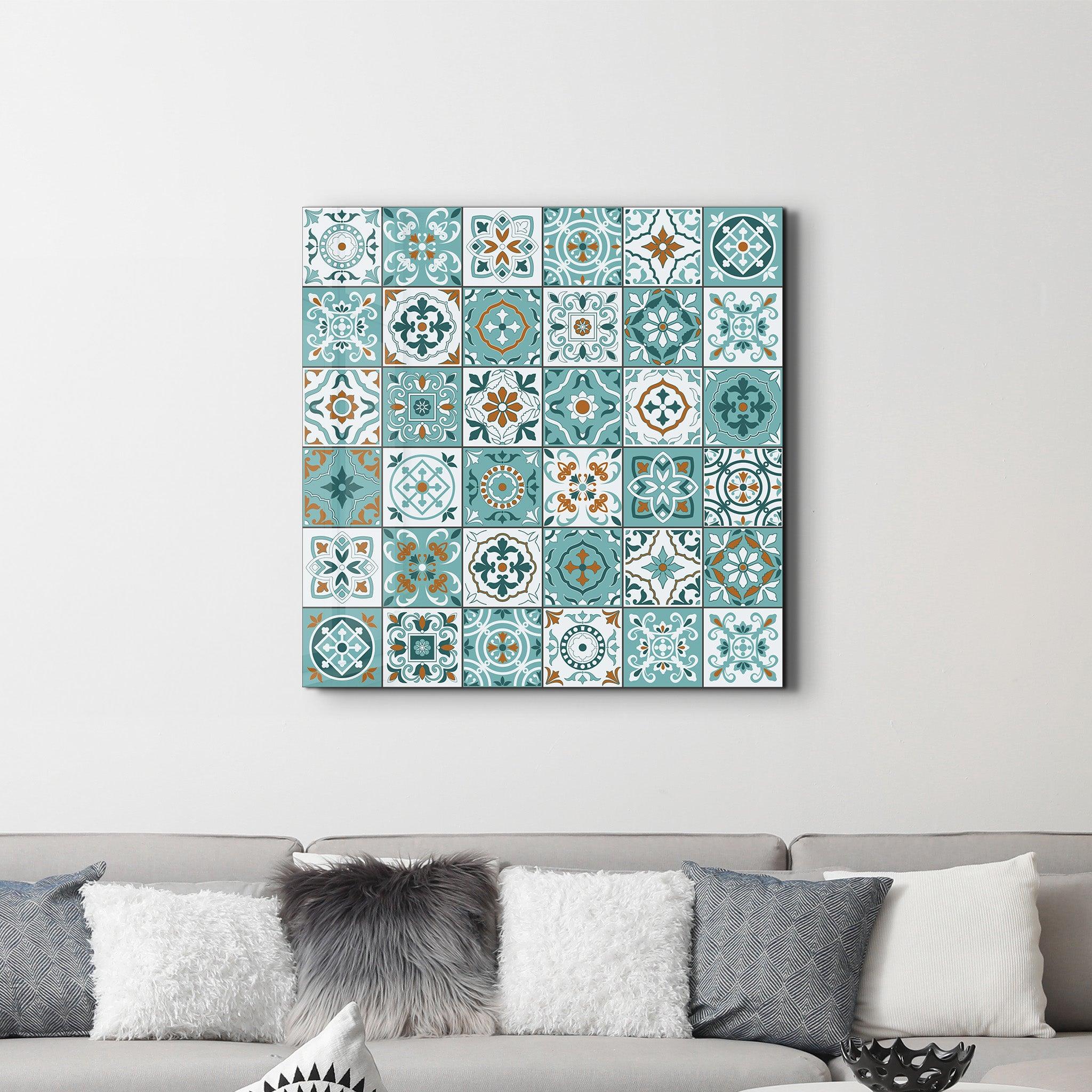 Turquoise Italian Ceramic Tiles Collection | Glass Wall Art - Artdesigna