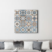 Brown-Blue Italian Ceramic Tiles Collection | Glass Wall Art - Artdesigna