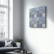 Blue-Brown Italian Ceramic Tiles Collection | Glass Wall Art - Artdesigna