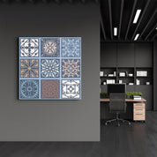 9 Blue-Brown Italian Ceramic Tiles Collection | Glass Wall Art - Artdesigna