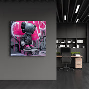 Black KAWS with Nike Fan Art Stylish | Glass Wall Art - Artdesigna