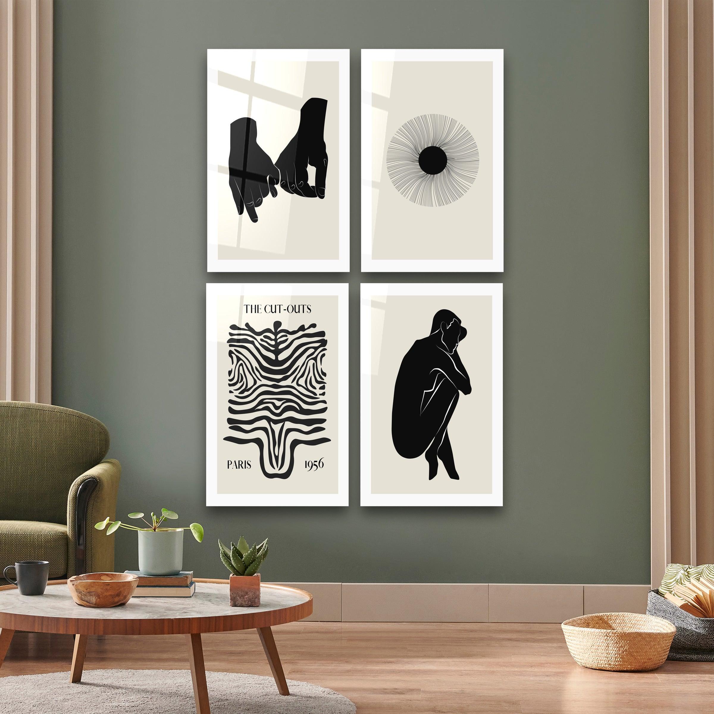 ."The Cut Outs Quadro v3". Contemporary Gallery Collection Glass Wall Art - ArtDesigna Glass Printing Wall Art