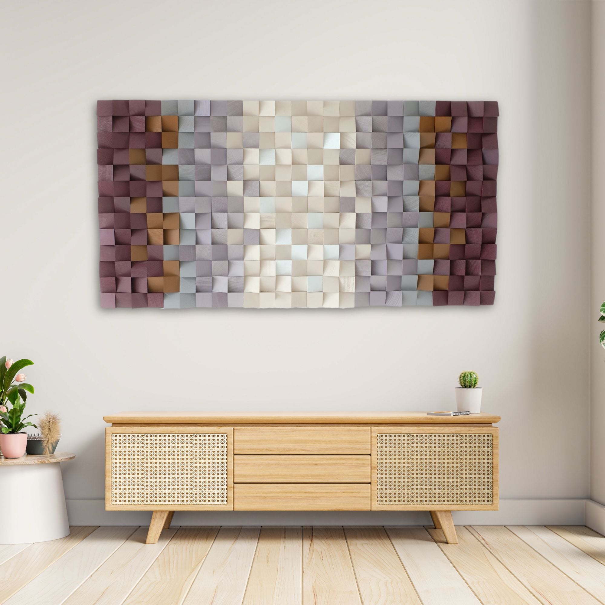 ・"Lavender Garden"・Premium Wood Handmade Wall Sculpture - Limited Edition