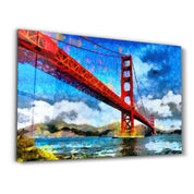 Abstract Colorful Bridge | Glass Wall Art - Artdesigna