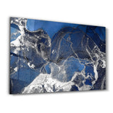 Dark Blue Wave Pattern V4 | Glass Wall Art