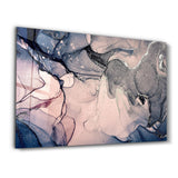 Gray and Blue Wave Pattern | Glass Wall Art