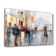 Abstract City View | Glass Wall Art - Artdesigna