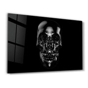 The Black Skull | Glass Wall Art - Artdesigna