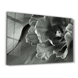 White&Gray Flower | Glass Wall Art