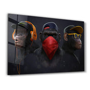 Monkeys Gang | Glass Wall Art - Artdesigna