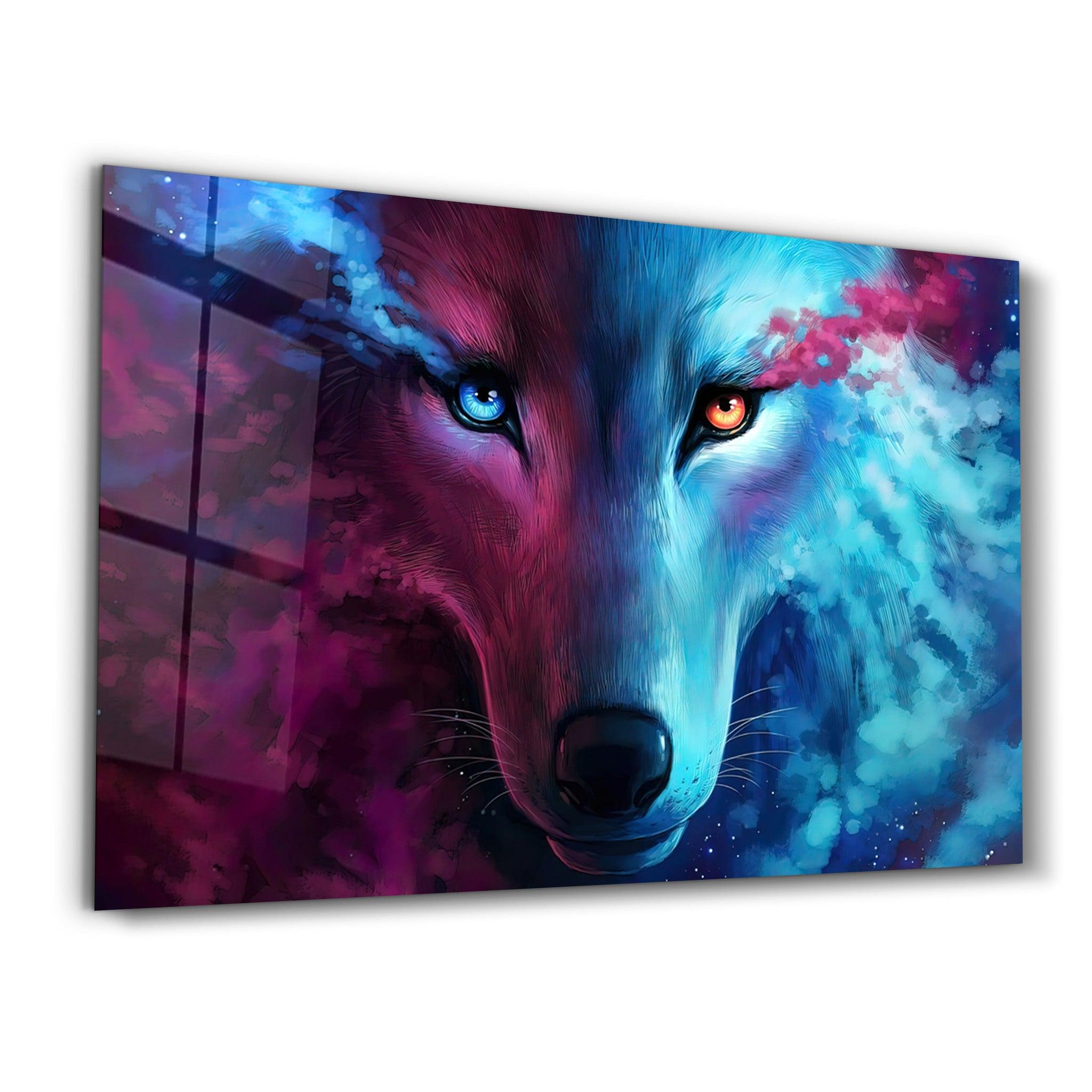 Mystical Wolf | Glass Wall Art - Artdesigna