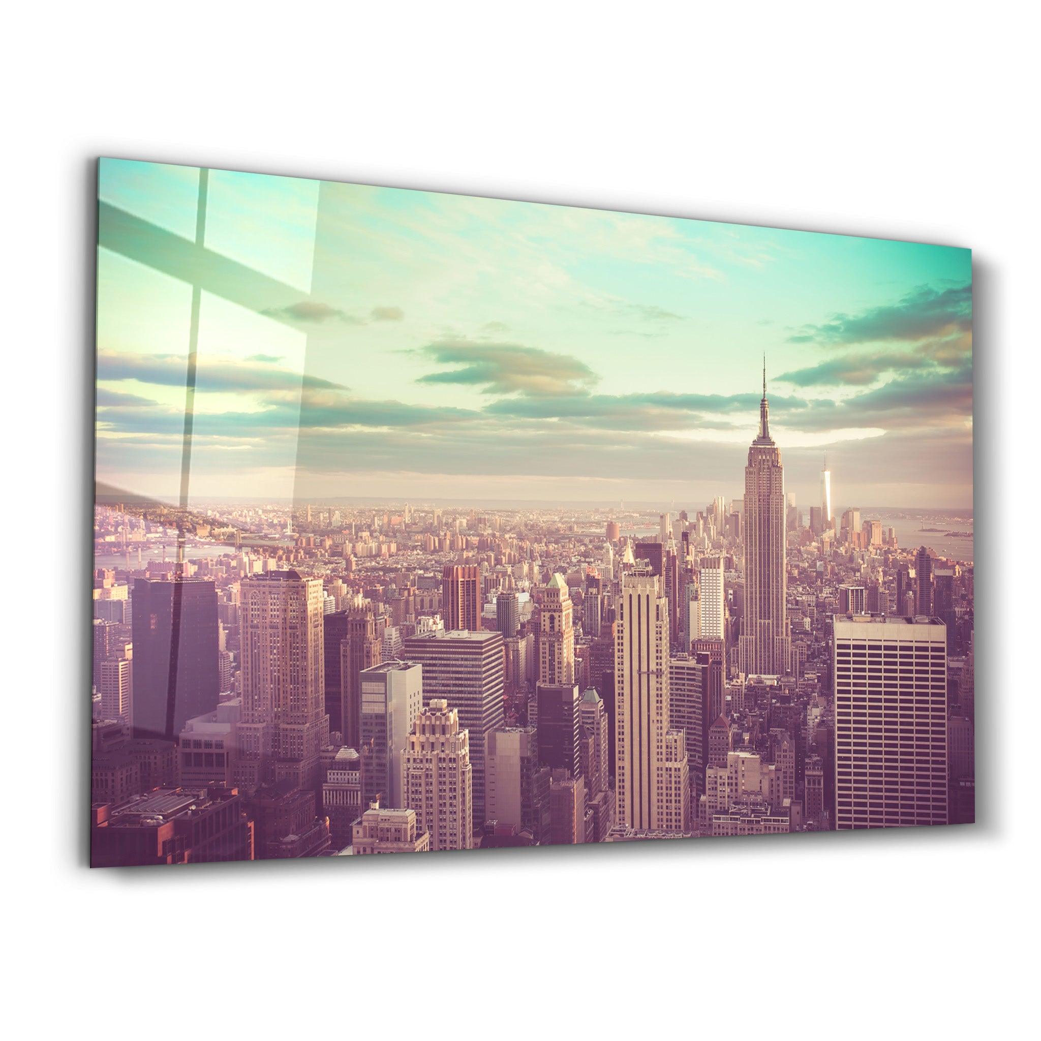 New York City | Glass Wall Art - Artdesigna