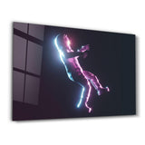 Astronaut Neon | Glass Wall Art