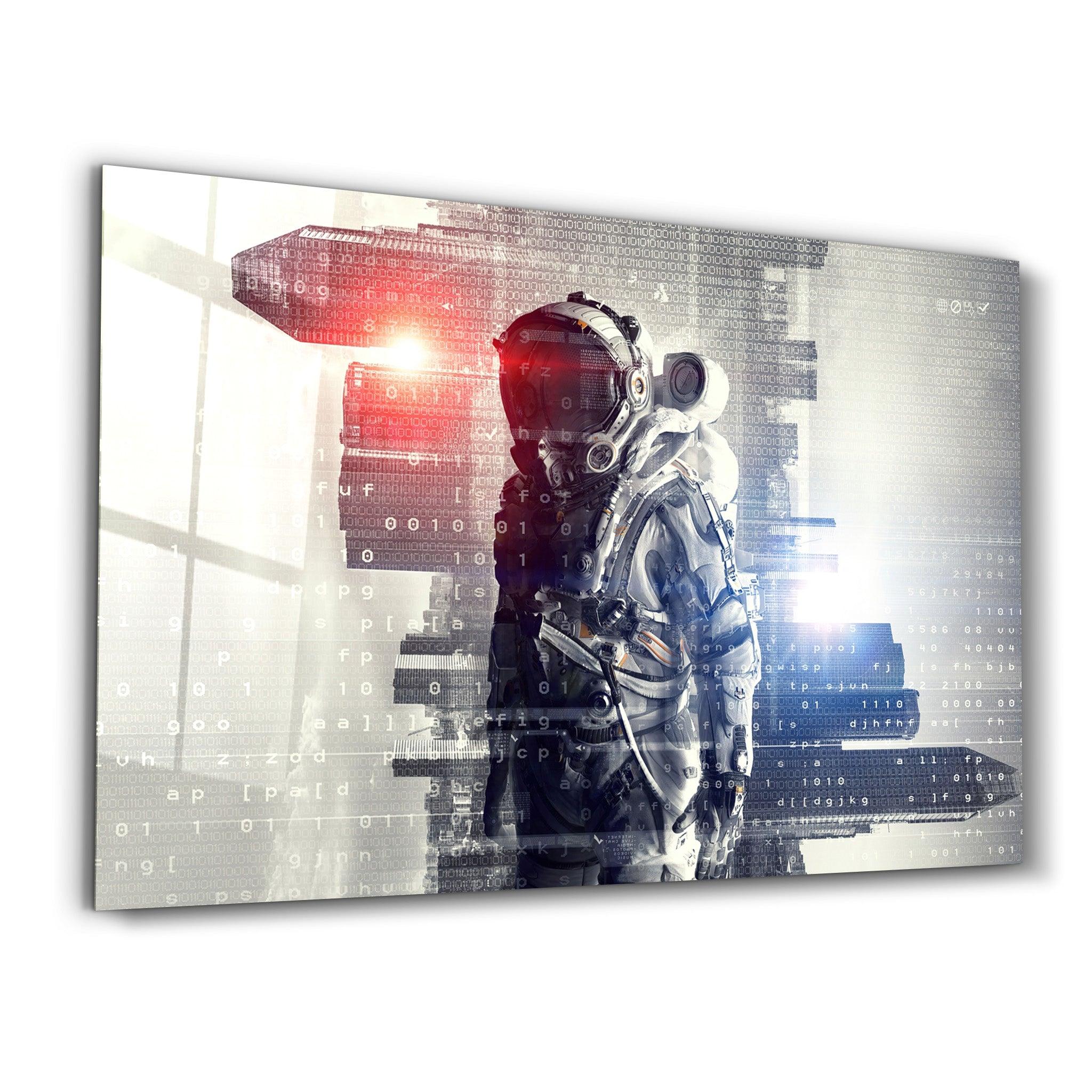 Codes Of Astronaut | Glass Wall Art - Artdesigna