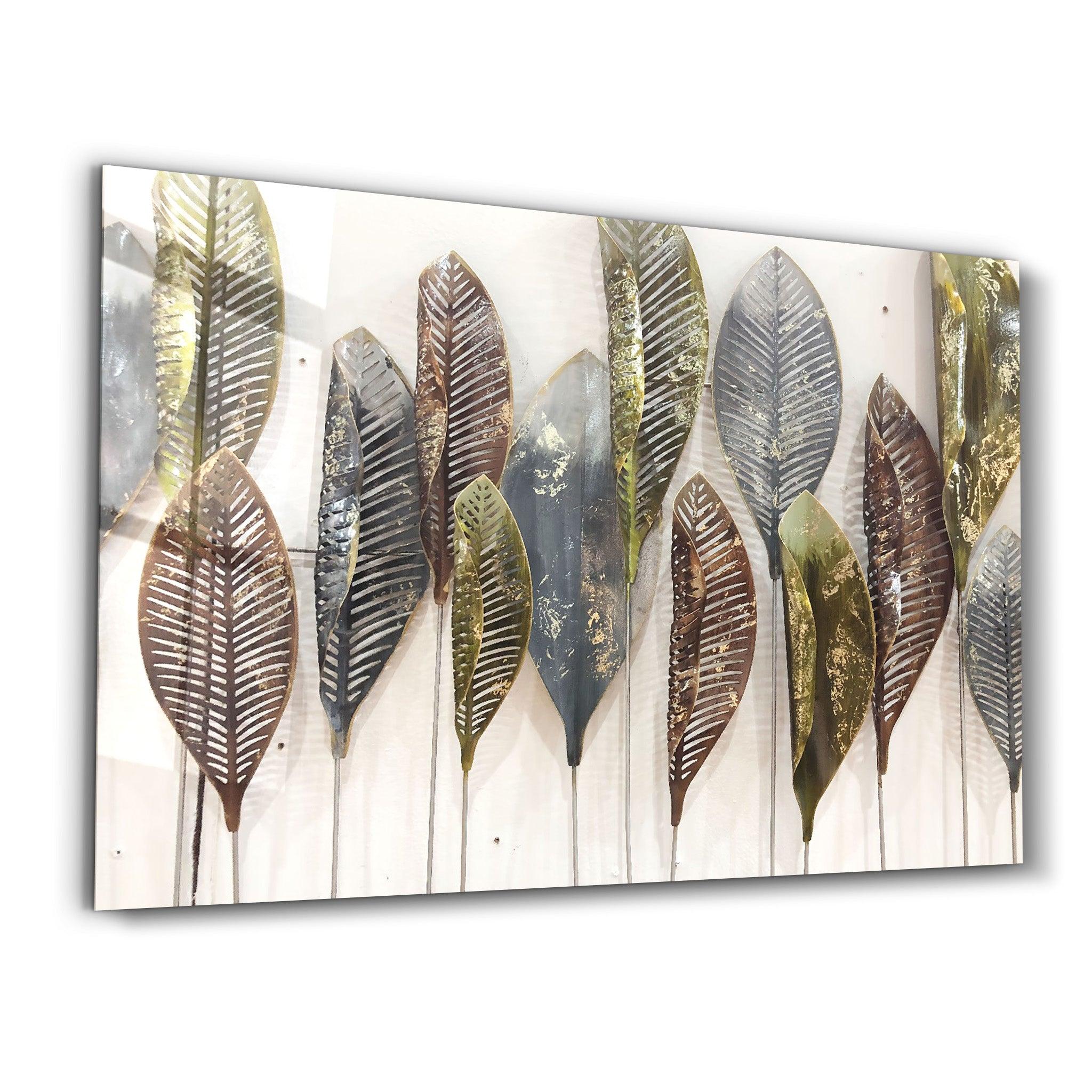 Leafs | Glass Wall Art - Artdesigna