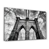 Brooklyn Bridge Black and White | Glass Wall Art