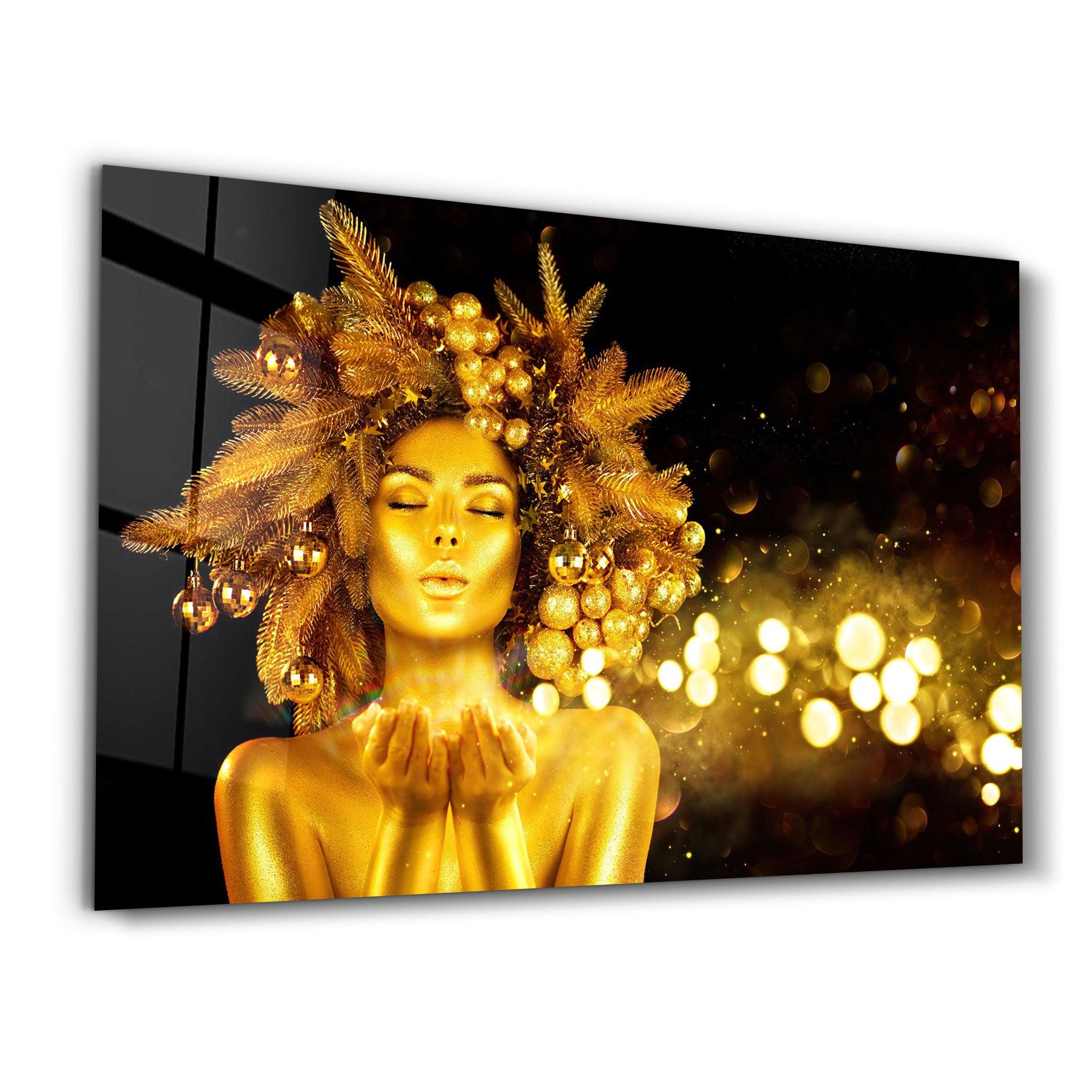 The Beauty Of Golden | Glass Wall Art - Artdesigna