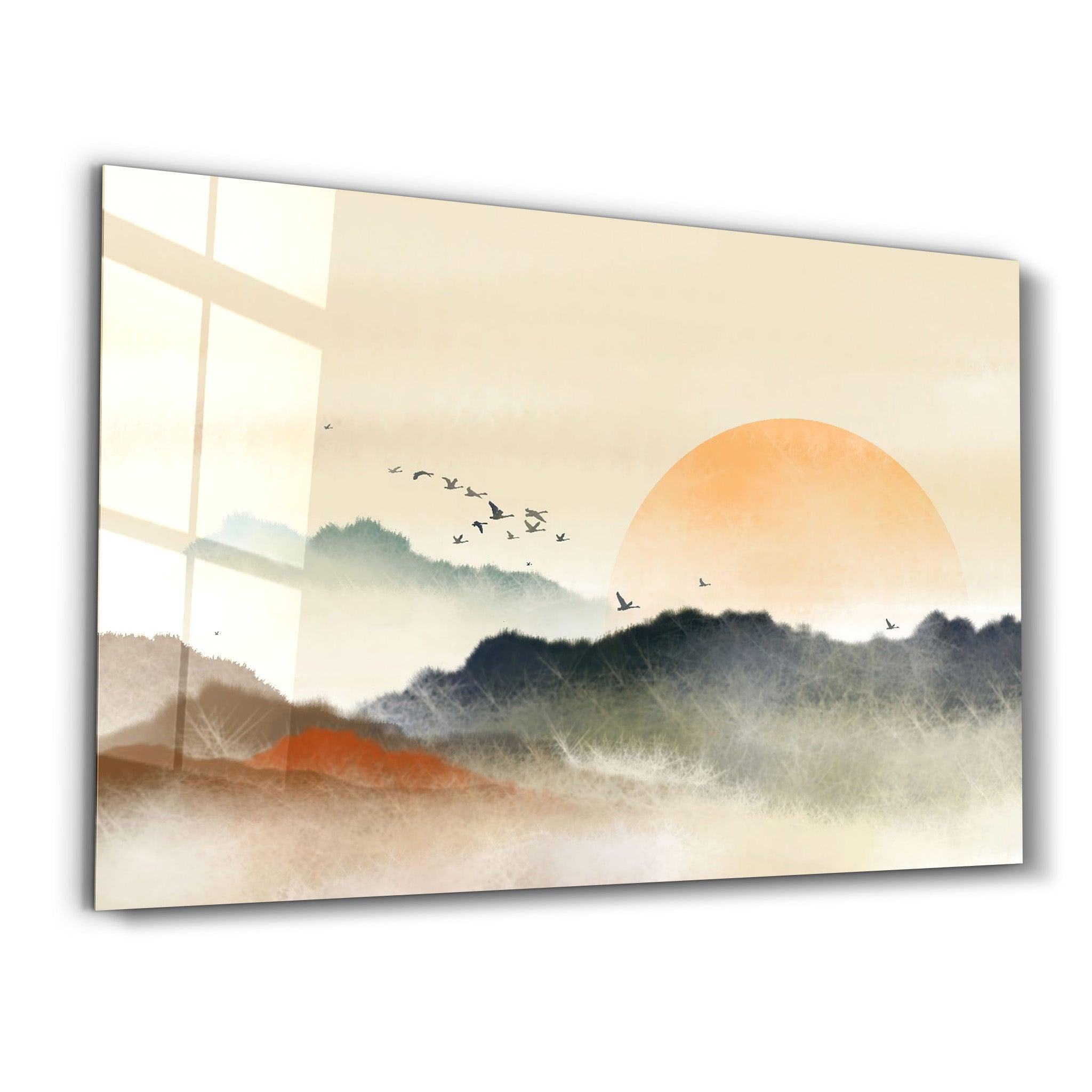 Ink Wash Painting | Glass Wall Art - Artdesigna