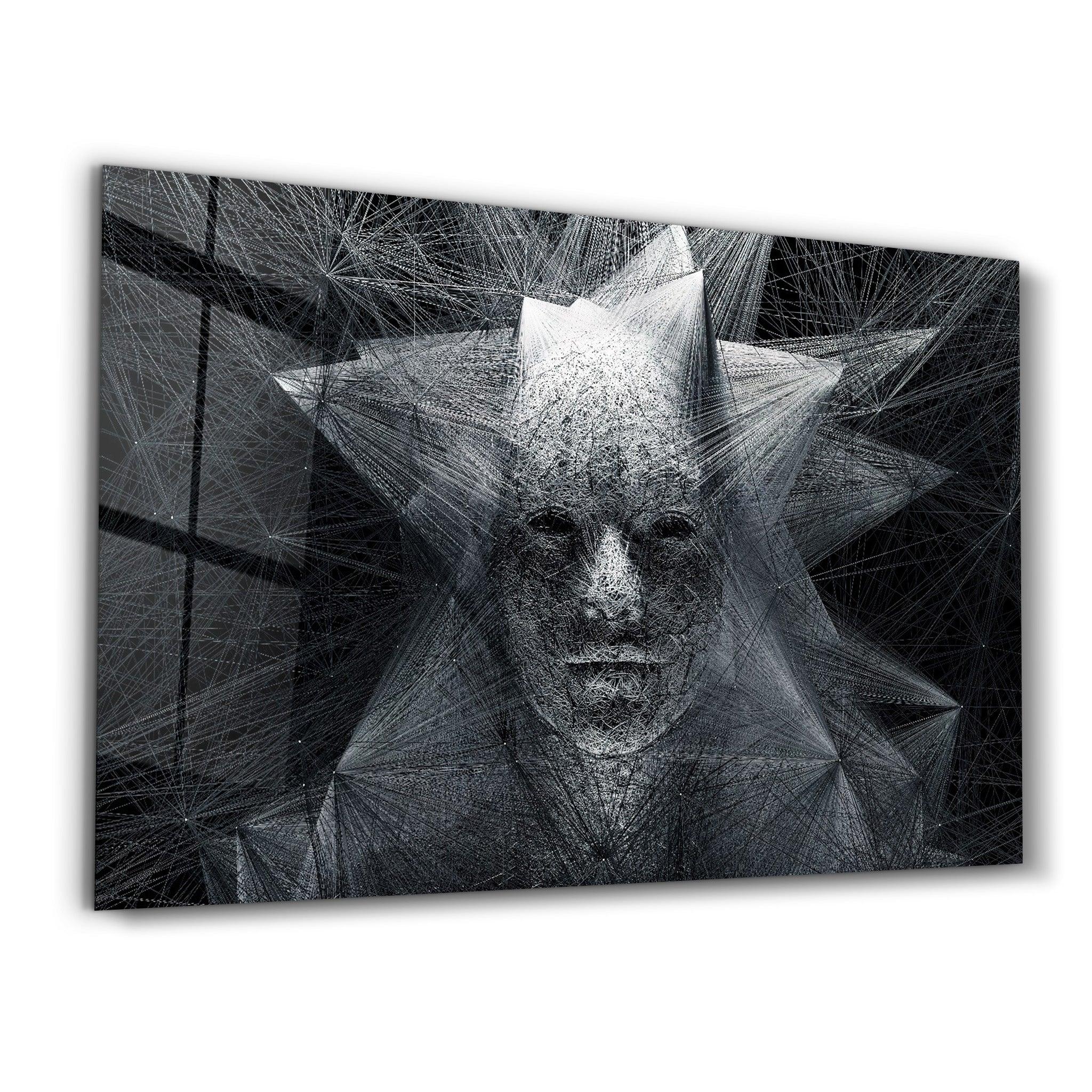 The Rope Face | Glass Wall Art - Artdesigna