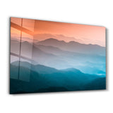 The Nature Between Orange And Blue | Glass Wall Art