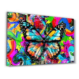 Colorful Butterfly | Glass Wall Art