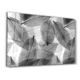 Black White Leaves | Glass Wall Art