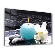 Candle | Glass Wall Art - Artdesigna