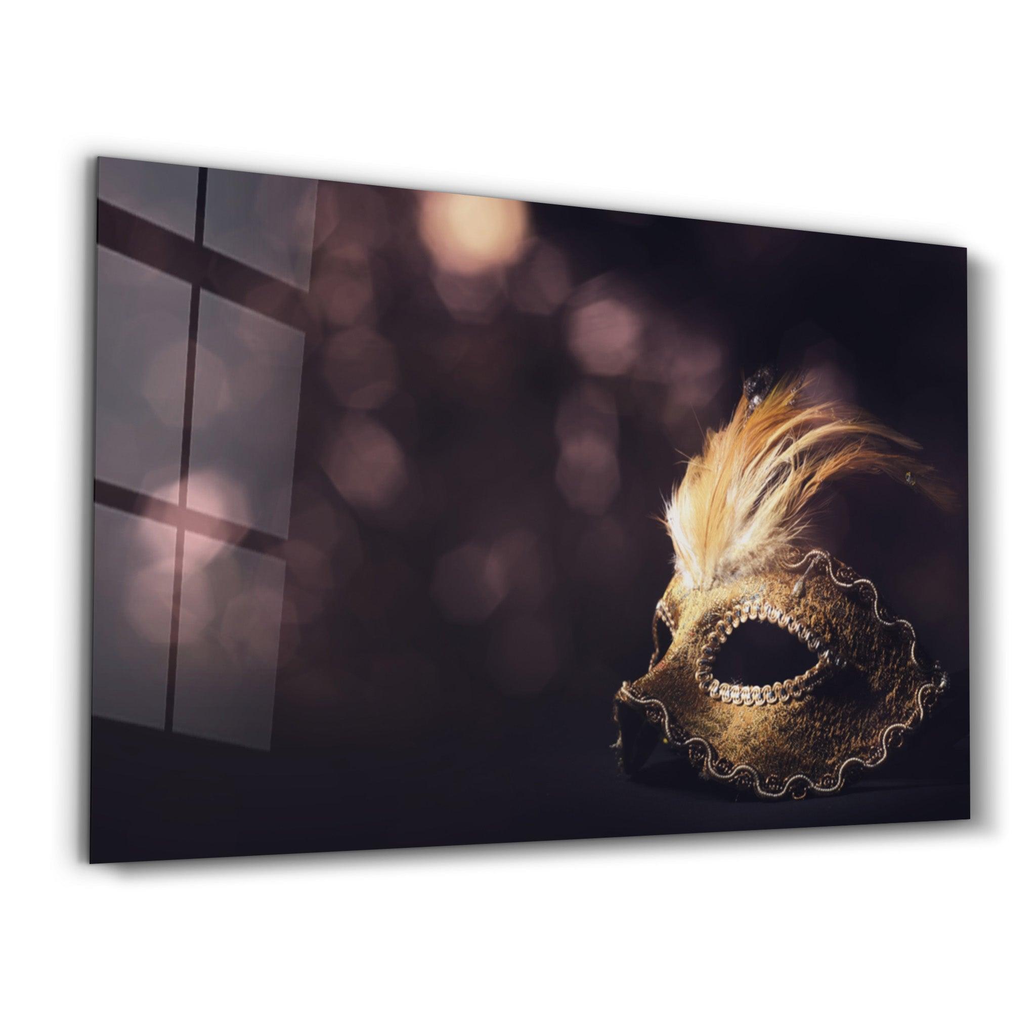 Venetian Mask | Glass Wall Art - Artdesigna