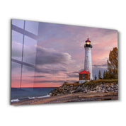 Lighthouse | Glass Wall Art - Artdesigna