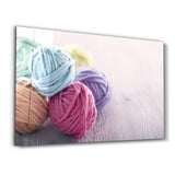 Yarn Balls | Glass Wall Art