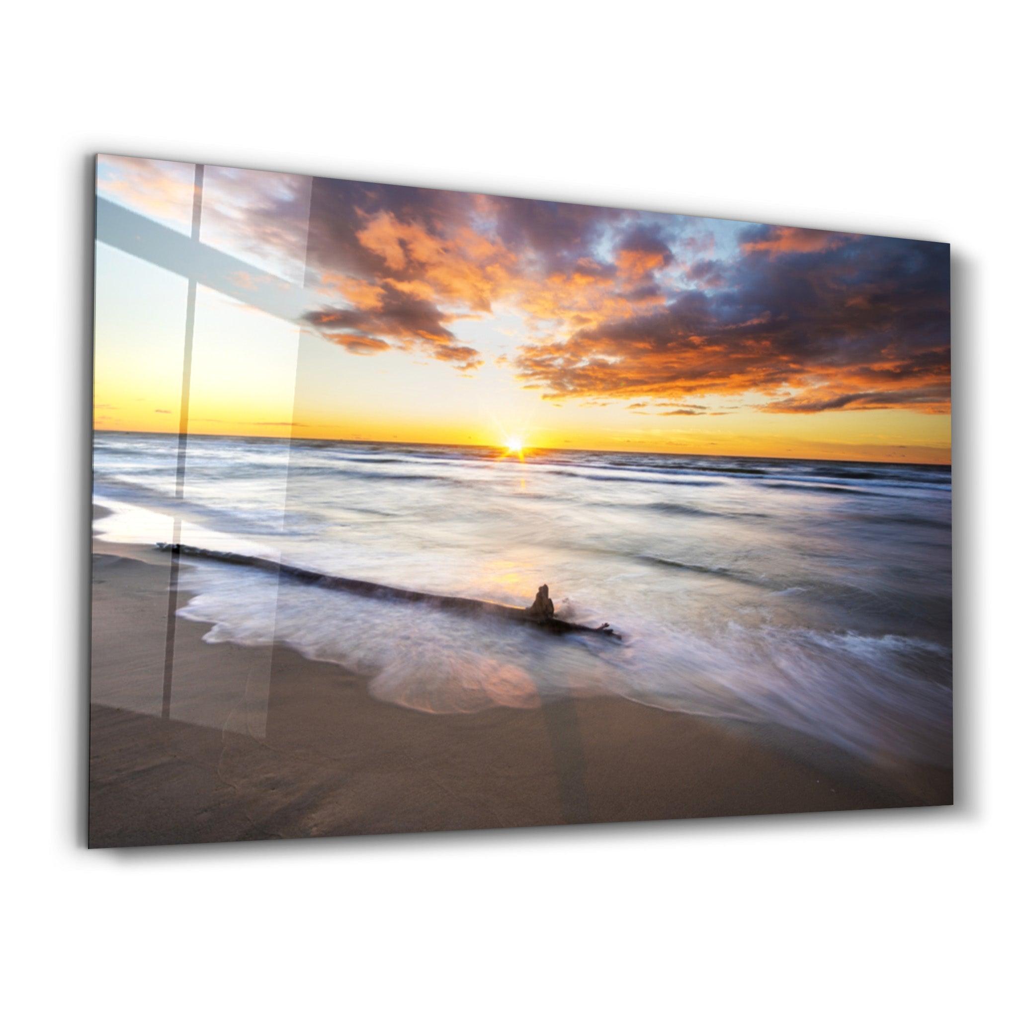 Sunset | Glass Wall Art - Artdesigna