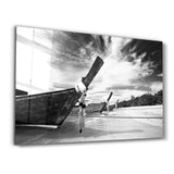 Boats on the Beach | Glass Wall Art