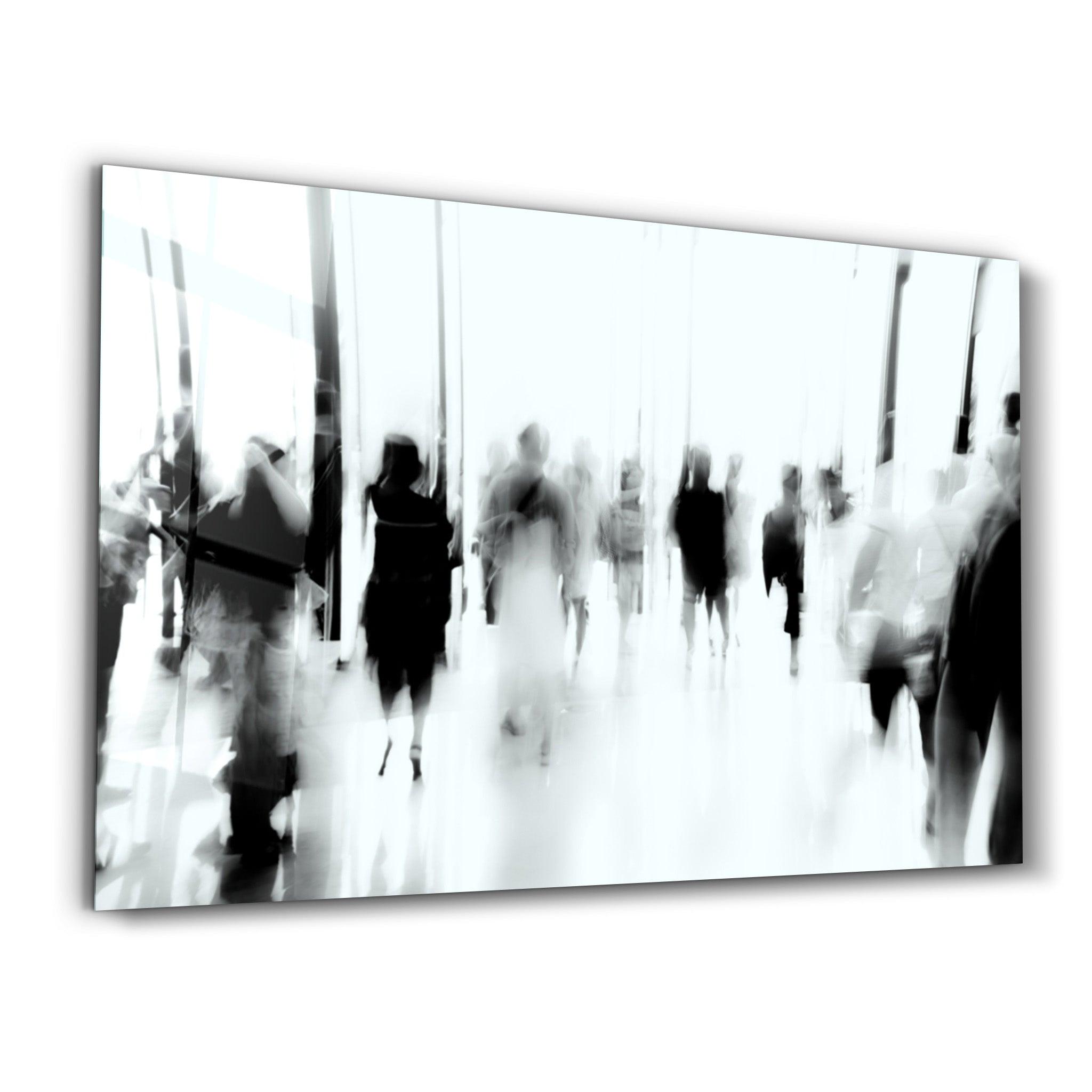 In the Crowd | Glass Wall Art - Artdesigna