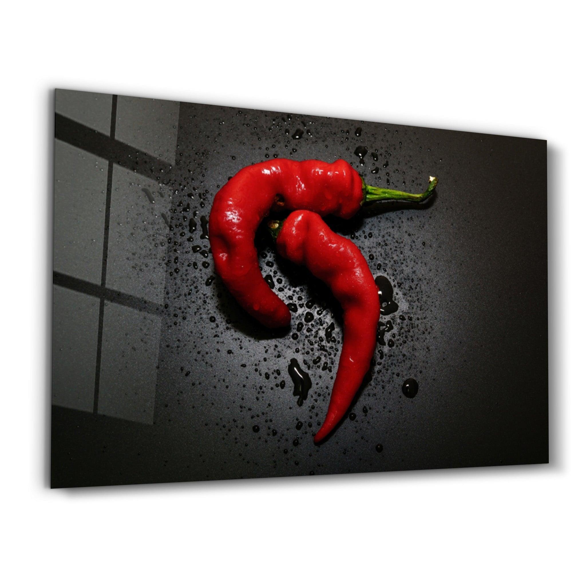 Red Pepper | Glass Wall Art - Artdesigna