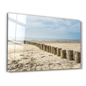 Silent Beach | Glass Wall Art - Artdesigna