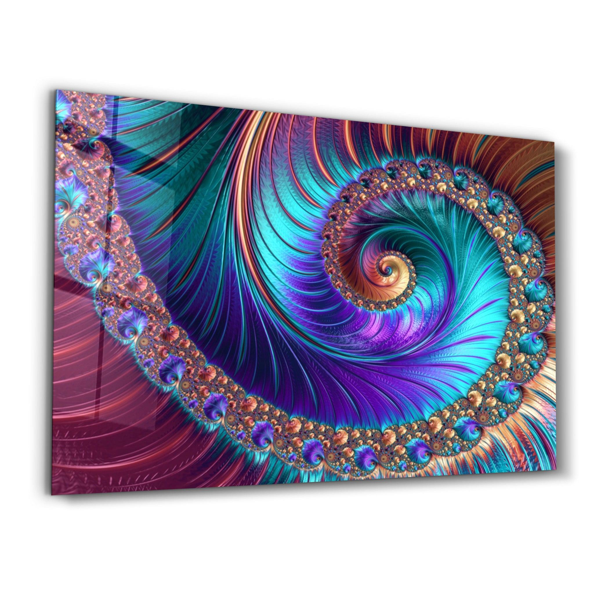 Blue Swirl | Glass Wall Art - Artdesigna