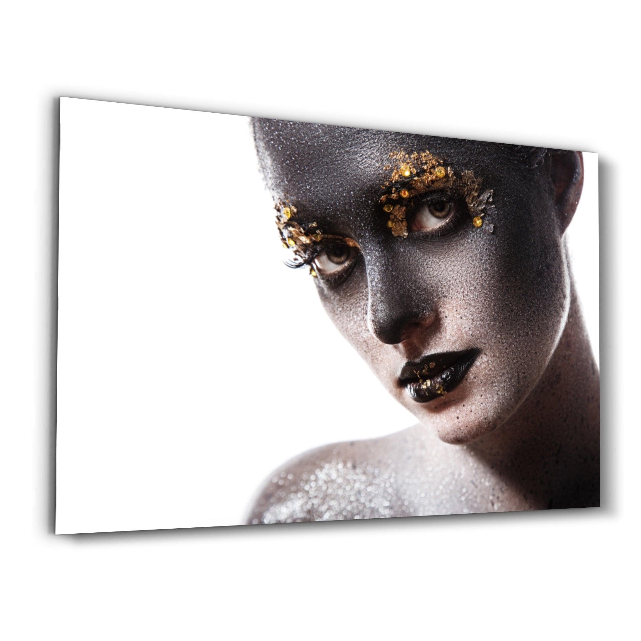 Golden Eyebrow | Glass Wall Art - Artdesigna