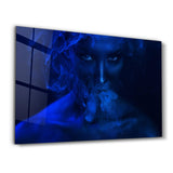 Smoke and Woman | Glass Wall Art