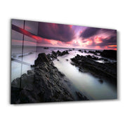 Sunset Landscape | Glass Wall Art - Artdesigna