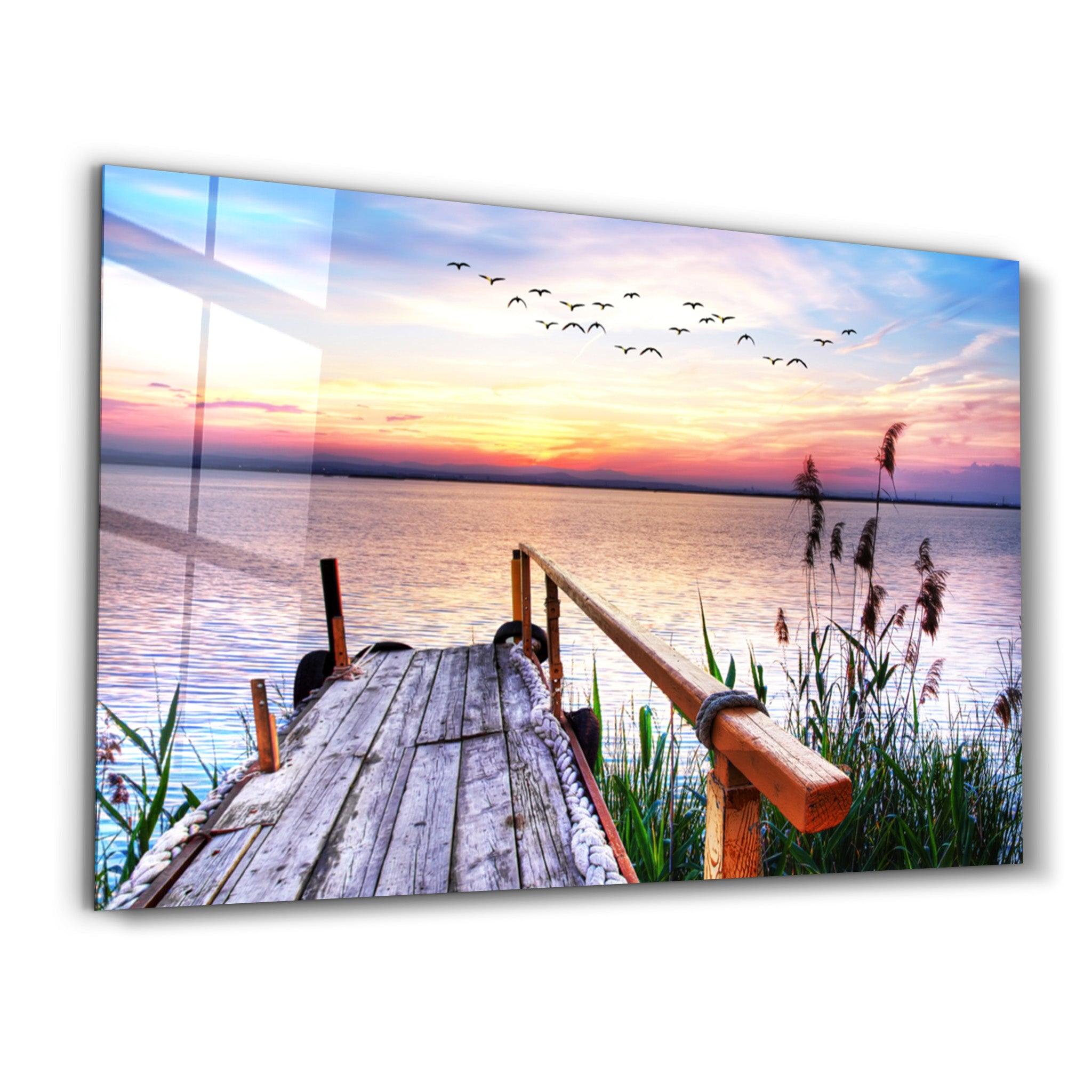 Pier 19 | Glass Wall Art - Artdesigna