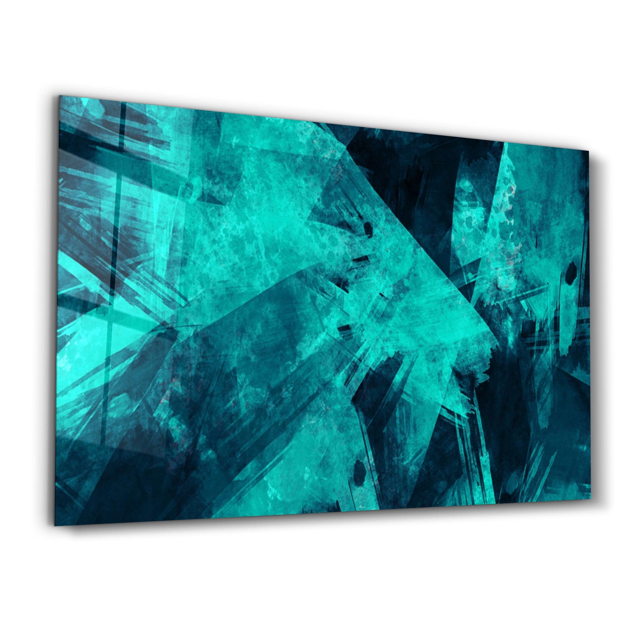 Green Abstract Pattern | Glass Wall Art - Artdesigna