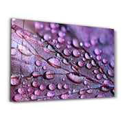 Purple Leaf | Glass Wall Art - Artdesigna