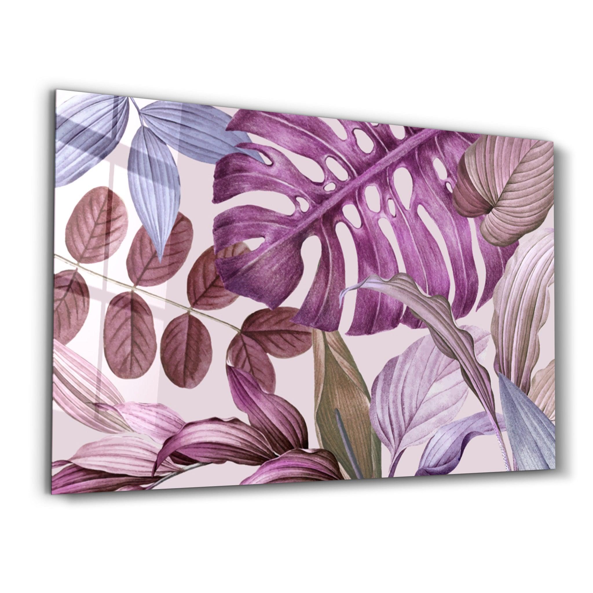 Tropical Leaves | Glass Wall Art - Artdesigna